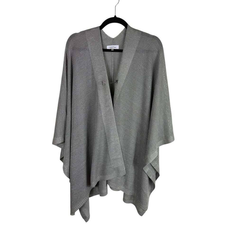 Calvin Klein silver grey over size poncho - OS